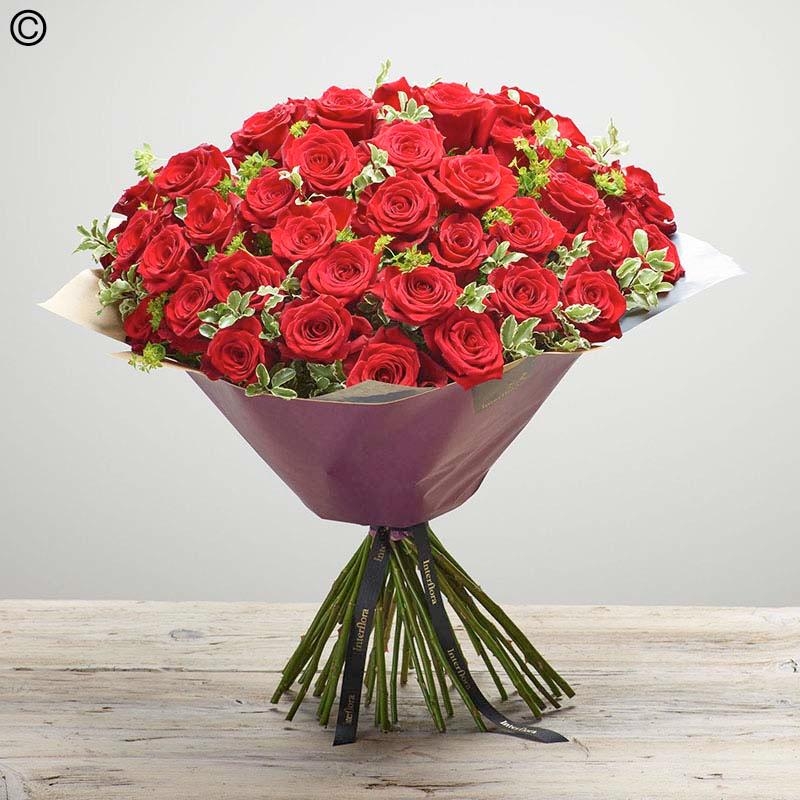 Dazzling 50 Red Rose Bouquet