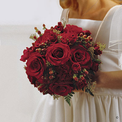 Scarlet Rose & Berry Bridesmaid Bouquet